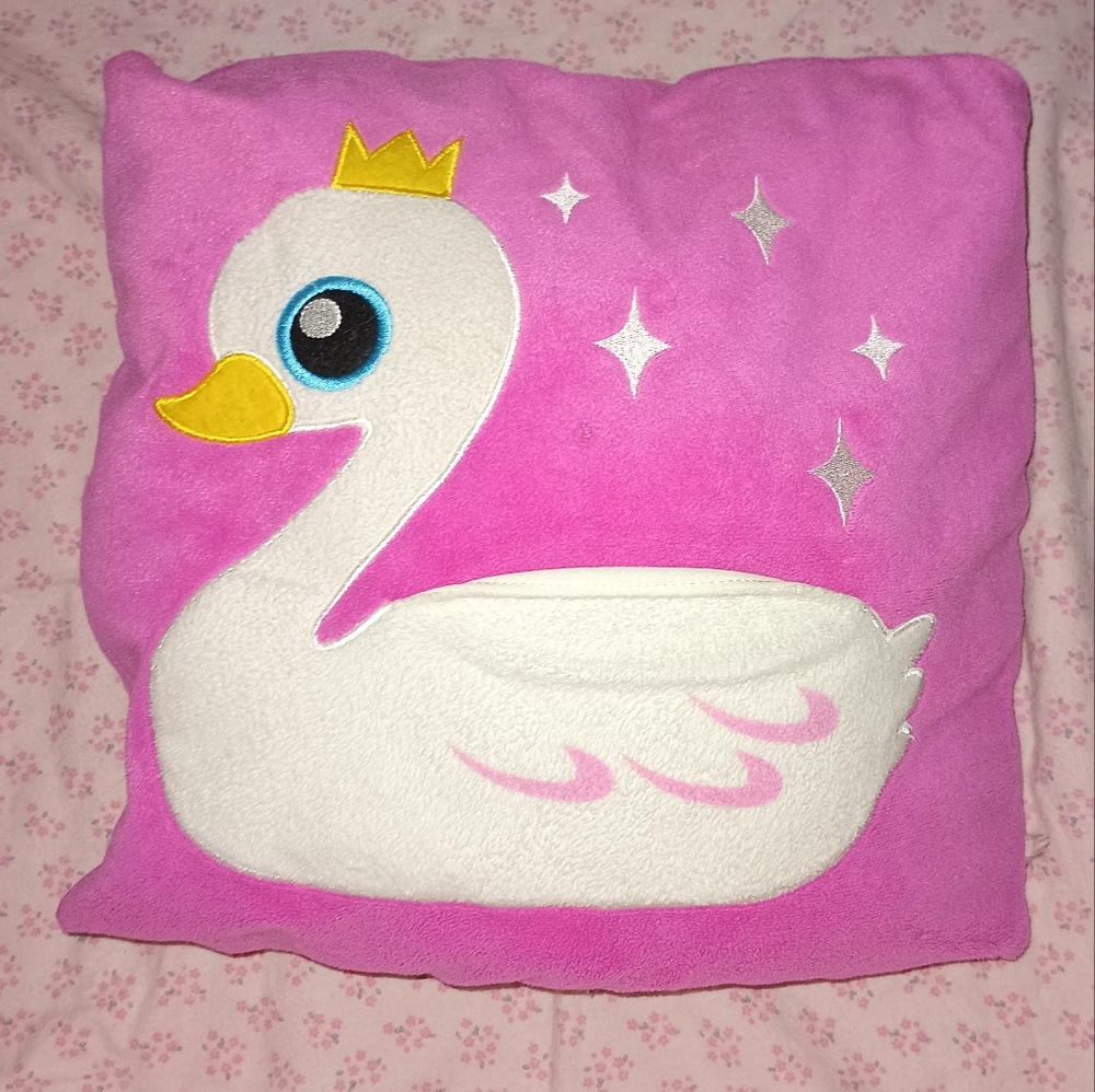 RARE Sanrio Queenie Lou Swan Y2K Hello Kitty Pink Pillow